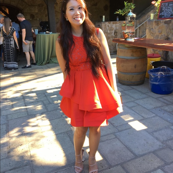 Gorgeous Pink Cocktail Lace Dress - Picture 3 of 3